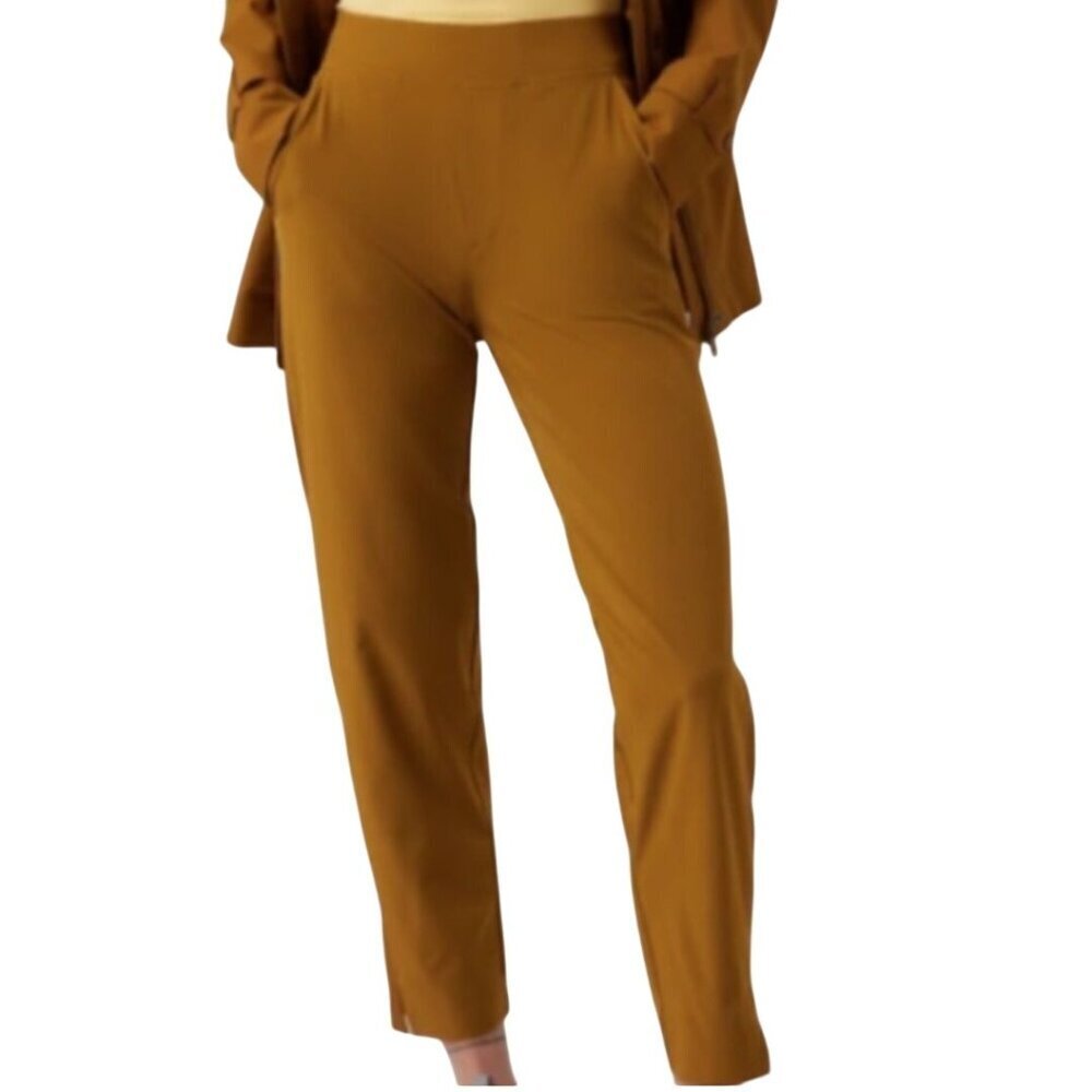 Athleta Brooklyn Ankle Pants Brass Yellow Pockets Size 4
